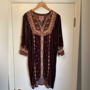 Johnny Was Velvet Tunic Dress, Small